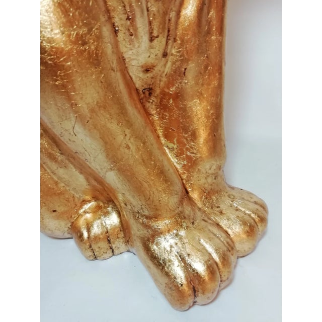 Vintage Gold Leaf & Ceramic Tiger, in Restored conditions. Designed 1970 to 1979