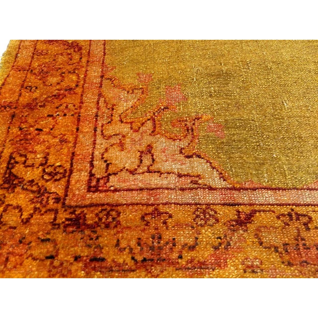 Antique Turkish Oushak Area Rug, Hand-Knotted Wool, Chartreuse, 1900s, 4' x 6' For Sale - Image 14 of 14