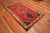 Vintage Persian Gabbeh Red and Green Diamond Rug, Country of Origin: Persia, Circa Date: Vintage