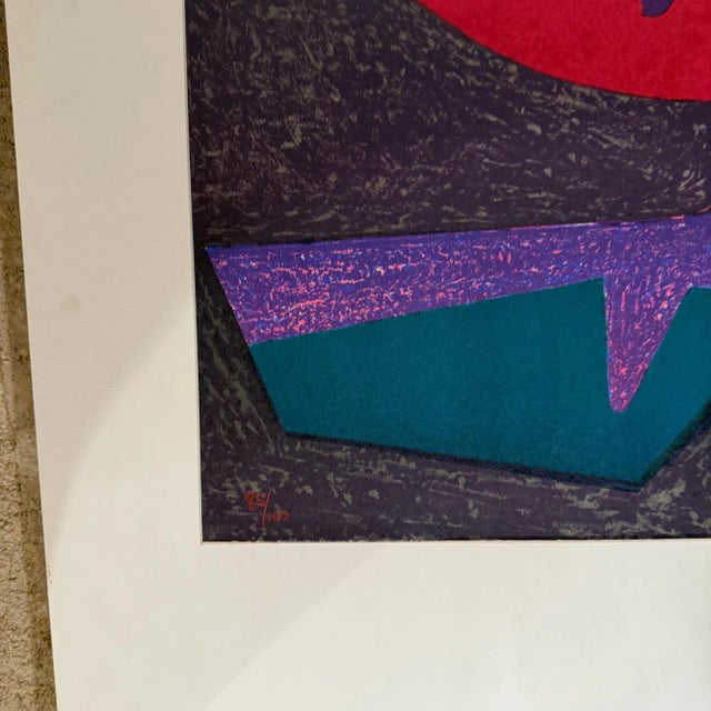 Abstract 1980s Pedro Coronel Abstract Purple Dove Lithograph For Sale - Image 3 of 12