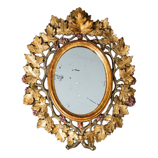 Mirror with Vine Leaf Frame, Florence, Italy, 19th Century For Sale