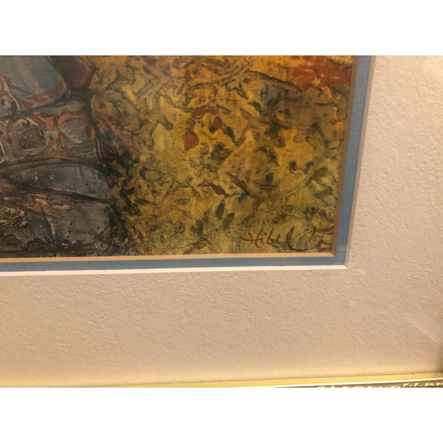 This is an exceptional, large-scale framed lithograph by renowned American artist Edna Hibel (1917–2014), titled "Lovers...