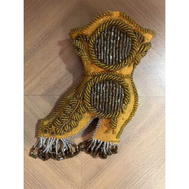 Mixed textiles with beading Straw filled Very unique piece!