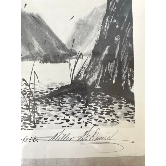 VRG Signed Miller McDaniel Prints Charcoal With Haiku & Asian Landscape For Sale - Image 4 of 10