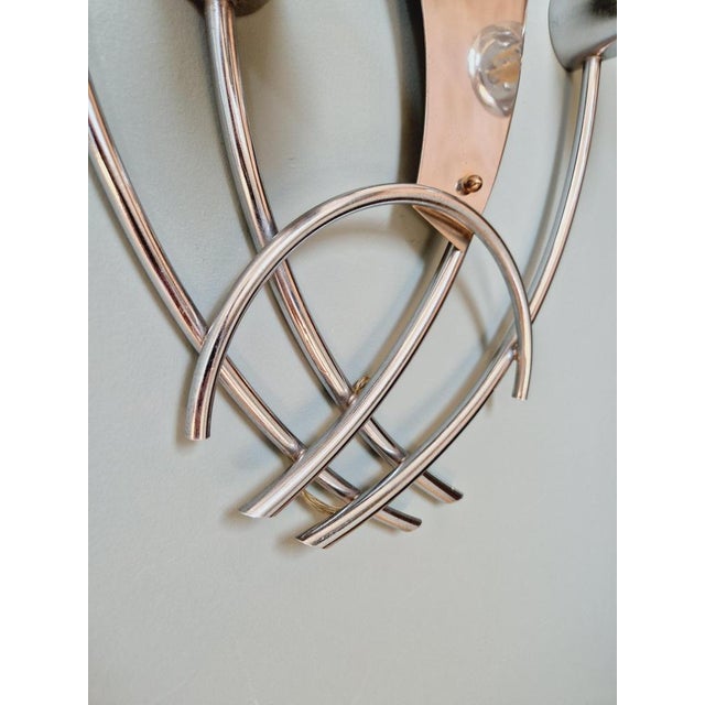 Metal Large Vintage Wall Light in Chrome Metal, 1970s For Sale - Image 7 of 18