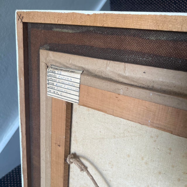 Original Elise Friederike Abstract Oil Painting “As Máscaras” (1978) For Sale - Image 9 of 11