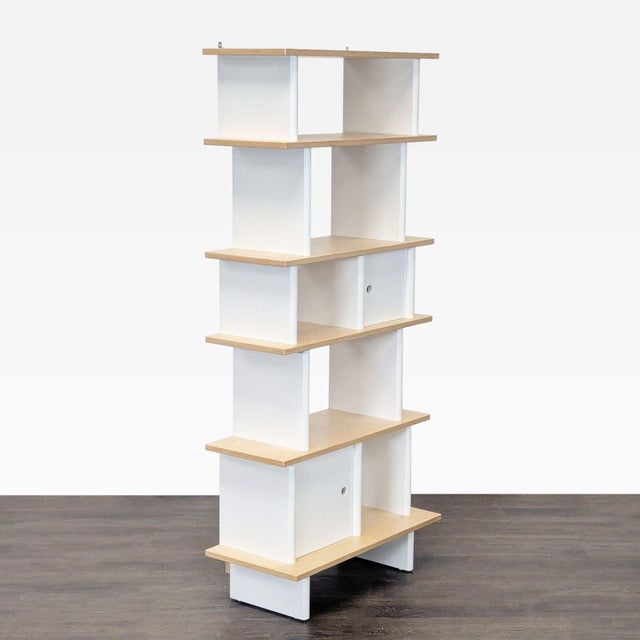 Modern Oeuf Modern Bookshelf With White & Natural Wood Finish, 5 Shelves For Sale - Image 3 of 9