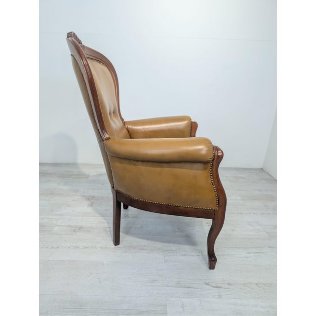 Chippendale Leather Armchair, 1960s For Sale - Image 14 of 18