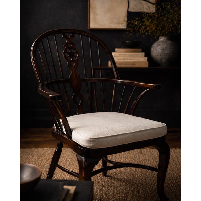 Vintage Windsor Armchair in the English Country Tradition, Refined Form With Companion Chair Available For Sale - Image 11 of 12