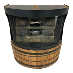 Vintage Modern Black Wooden Free Standing Indoor Fireplace