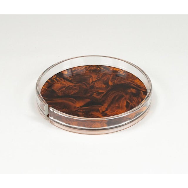 Christian Dior Mid-Century Faux Tortoiseshell Serving Tray in the style of Christian Dior, Italy, 1970s For Sale - Image 4 of 14