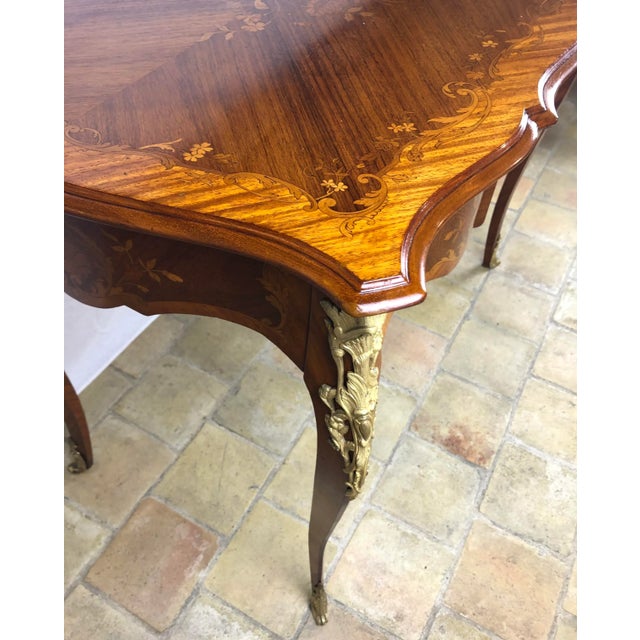 Late 19th Century French Louis XV Style Bureau Plat or Antique French Writing Desk For Sale - Image 9 of 10