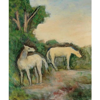 Contemporary Grazing Horses Art Print For Sale