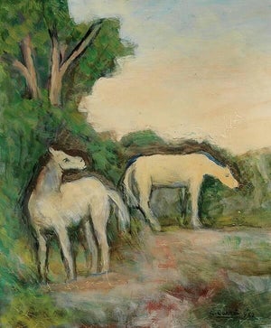 Contemporary Grazing Horses Art Print