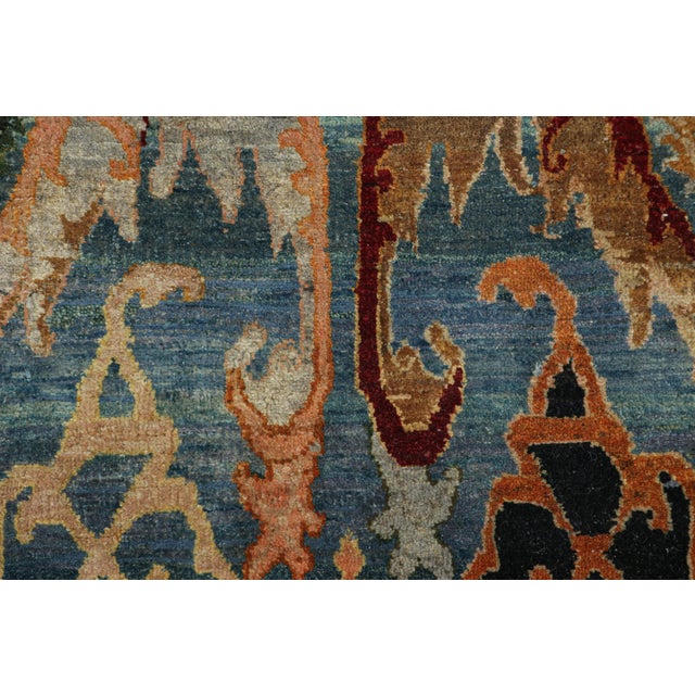 Rug & Kilim Rug & Kilim’s Persian Style Runner Rug in Sky Blue With Multicolor Florals For Sale - Image 4 of 7