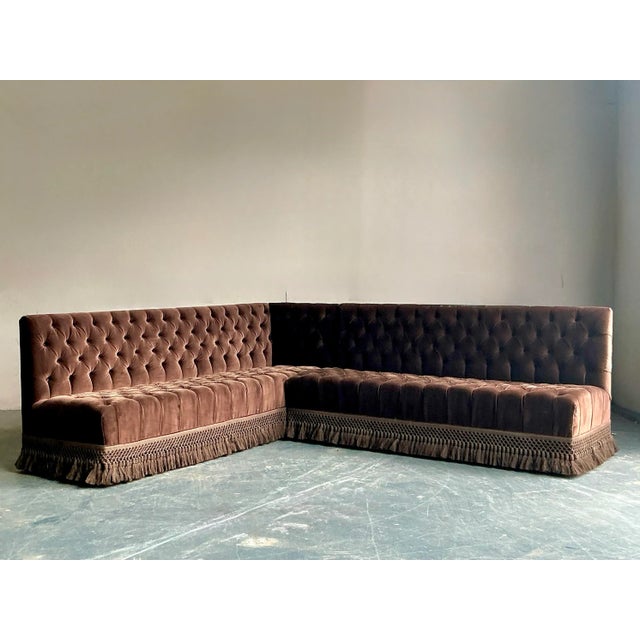 Vintage Boho Custom Schumacher Velvet Tufted Sectional For Sale - Image 12 of 13
