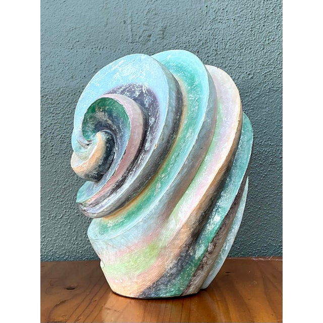 Vintage Hand Painted Geometric Sculpture. For Sale - Image 10 of 12