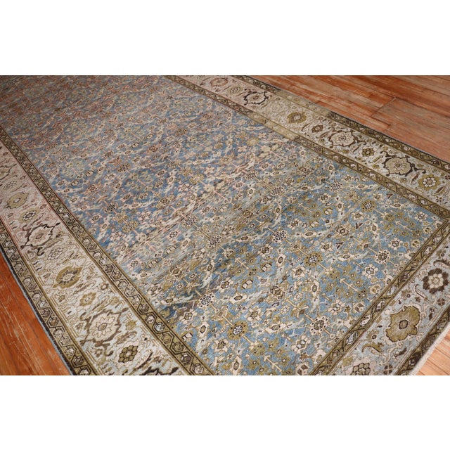 Early 20th Century Blue Persian Malayer Corridor Rug - 6'4" x 16'9" For Sale In New York - Image 6 of 12