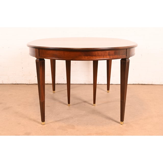 Kindel Furniture French Regency Louis XVI Cherry Wood Extension Dining Table, Newly Refinished For Sale - Image 13 of 15