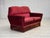 Danish 2-Seater Sofa in Red Furniture Velour, 1970s For Sale - Image 4 of 14