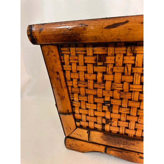 Welcome to Turtle and Crane!! Let us present to you this Vintage Burnt Bamboo Planter Box is a unique and charming piece...