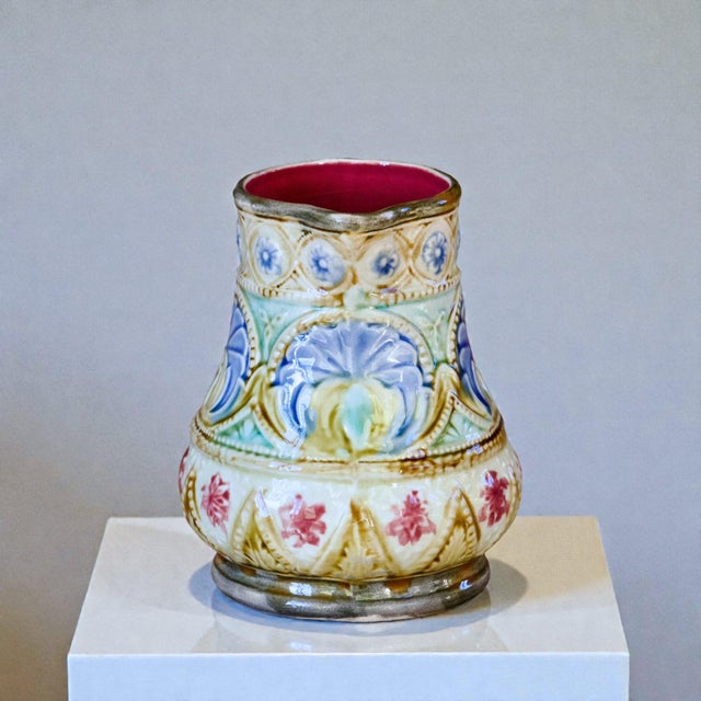 Mid 19th Century Antique Belgian Majolica Pitcher from Nimy-Les-Mons, 1851 For Sale - Image 5 of 9