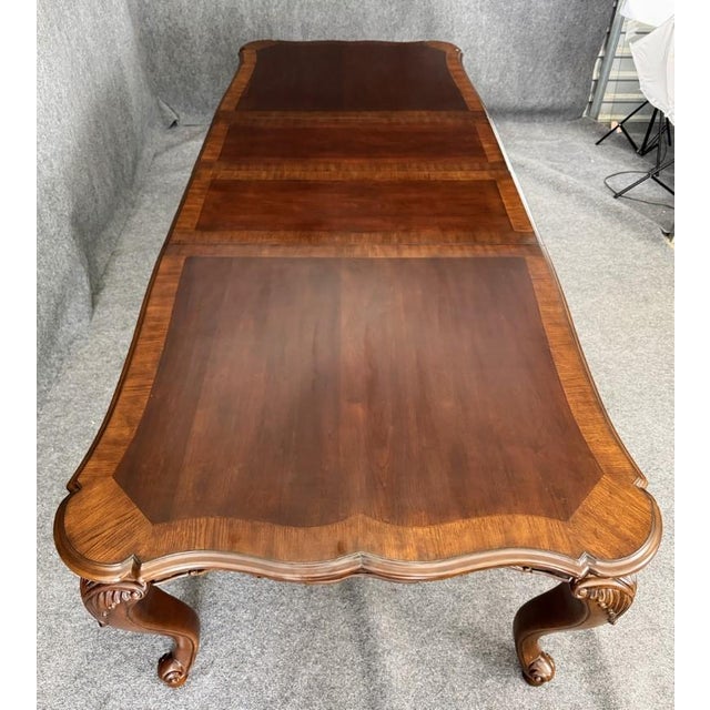 Brown 7 Piece Banded Dining Set With Cabriole Legs For Sale - Image 8 of 17