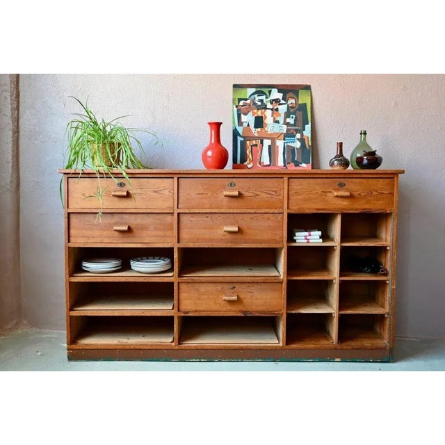 Large Industrial Style Chest of Drawers with Workshop Locker, 1930s For Sale - Image 13 of 18