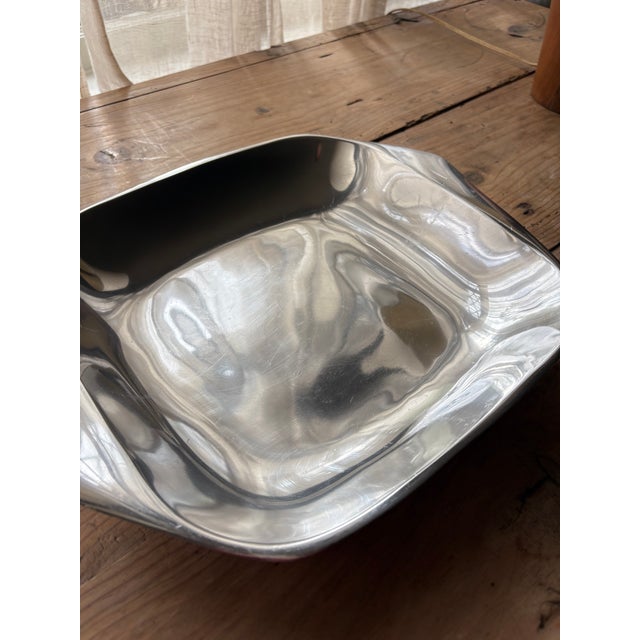 Vintage Nambe #515 Sculptural Aluminum Serving Bowl For Sale - Image 9 of 14