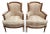 French Louis XVI Blue Bergères Arm Chairs For Sale