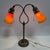 Antique Art Nouveau 2 Light Table Lamp Floral Base Orange Glass 21” W -Works For Sale - Image 9 of 9