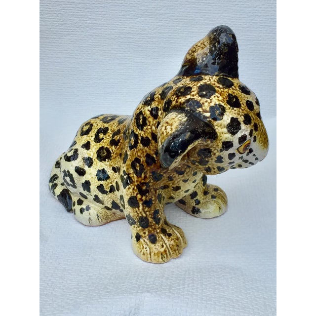 Mid-Century Italian Ceramic Leopard Cub, 1960s For Sale - Image 4 of 13