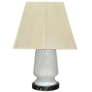 Italian Art Deco Murano Glass and Marble Lamp For Sale