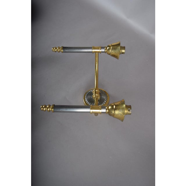 Metal Brass and Glass Wall Lights, 1950s, Set of 3 For Sale - Image 7 of 13