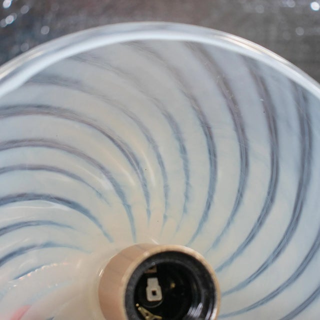 Mid-Century Opaline Filigrana Murano Chandelier For Sale - Image 18 of 18