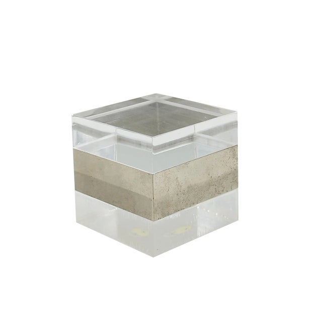 Acrylic Glass and Chrome Box, Italy, 1970s For Sale - Image 3 of 6