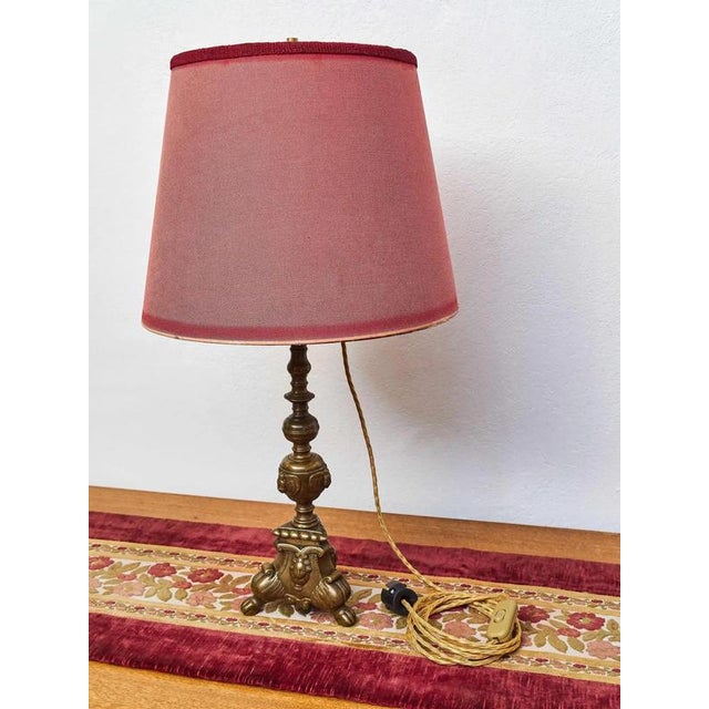 Metal Antique Table Lamp from Candlestick, 18th Century For Sale - Image 7 of 9