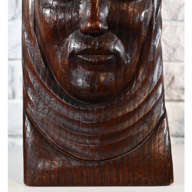 Figurative Early 20th Century John Rood Carved Wood Sculpture Signed For Sale - Image 3 of 12