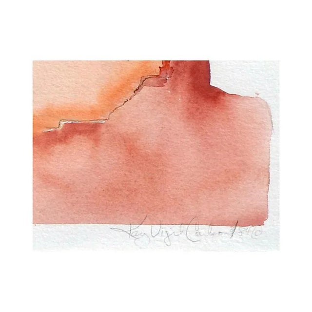 1980s Late 20th Century "Antelope House" Landscape Watercolor Painting by Kay Carlson, Framed For Sale - Image 5 of 7