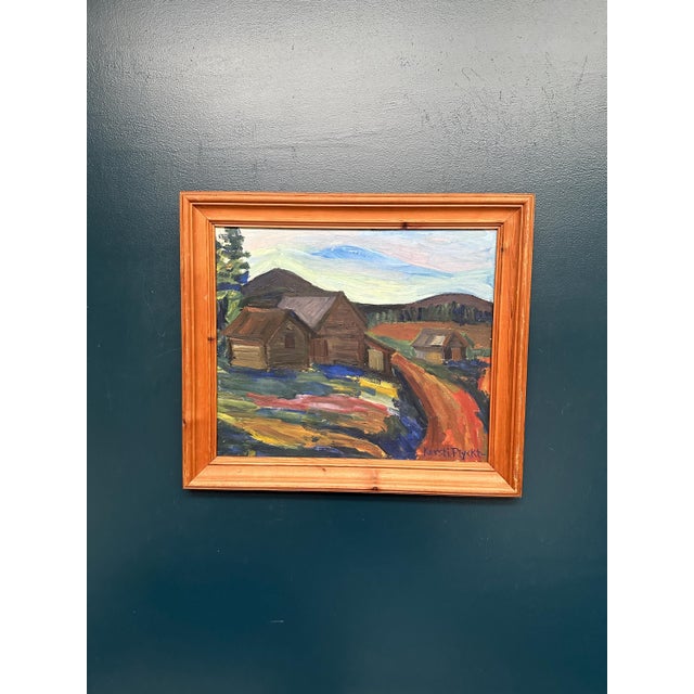 Kersti Flyckt, Mountain Landscape, 1960s, Oil on Panel, Framed For Sale - Image 18 of 18