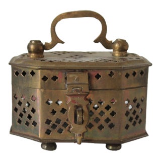 Vintage Brass Cricket Trinket Box For Sale