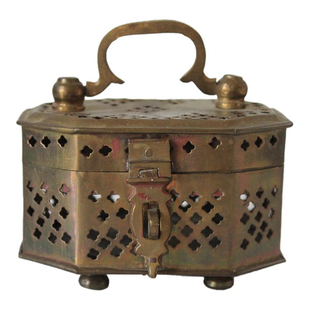 Vintage Brass Cricket Trinket Box For Sale