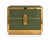 Contemporary Olive Green Glass Nightstand with Recessed Brass Plinths, Italy, Set of 2 For Sale - Image 3 of 11