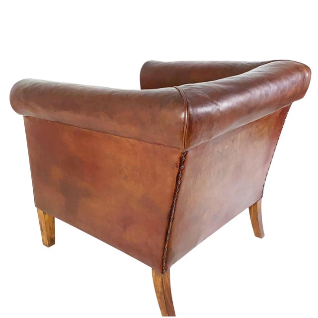 Sofa and Armchairs in Leather Uphostestery, 1920s, Set of 3 For Sale - Image 14 of 18