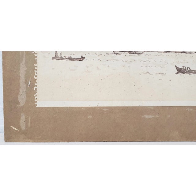 Early 20th Century Early 20th Century Brown Wash Sketch of Venice, Italy C.1910 For Sale - Image 5 of 8