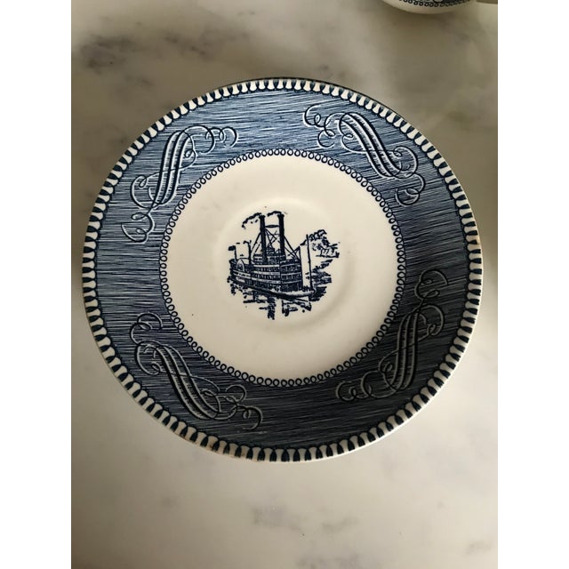 Mid 20th Century Currier And Ives Early Winter Blue And White