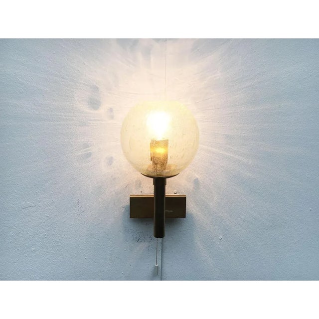 Metal Mid-Century Modern German Brass and Glass Sconces from Doria Leuchten, Set of 2 For Sale - Image 7 of 18