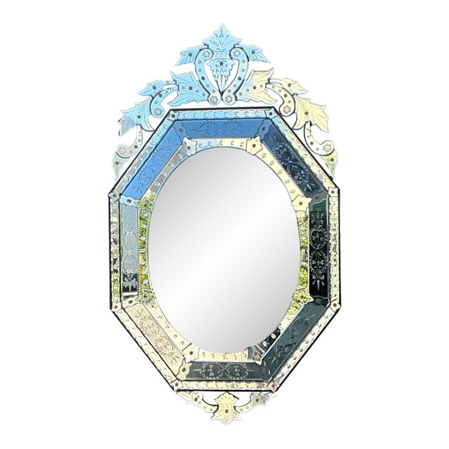 Vintage Italian Venetian Glass Mirror For Sale