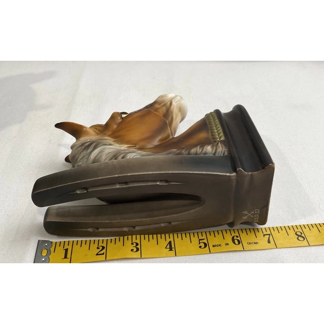 Vintage MCM Horse Ceramic Horse HeadBookends-pair For Sale - Image 9 of 9