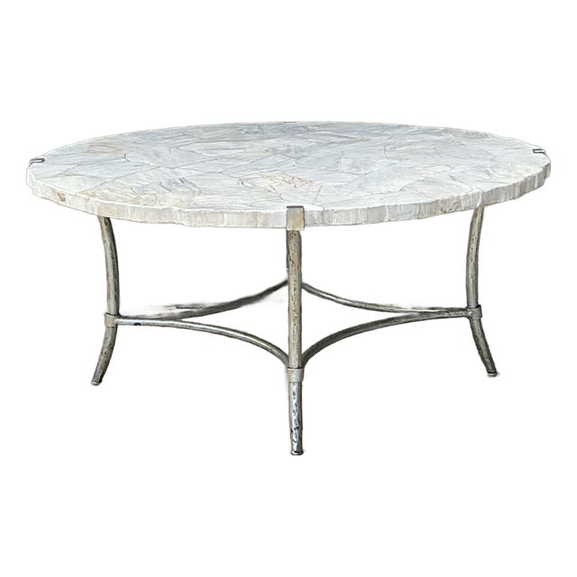 Vintage Faux Stone Coffee Table For Sale
